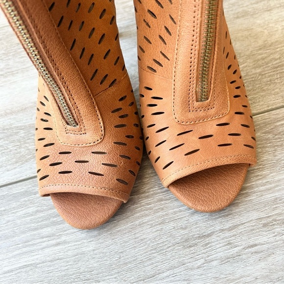Vince Camuto Waver Silk Goat Cut Out Open Toe Leather Heeled Booties - Picture 4 of 13